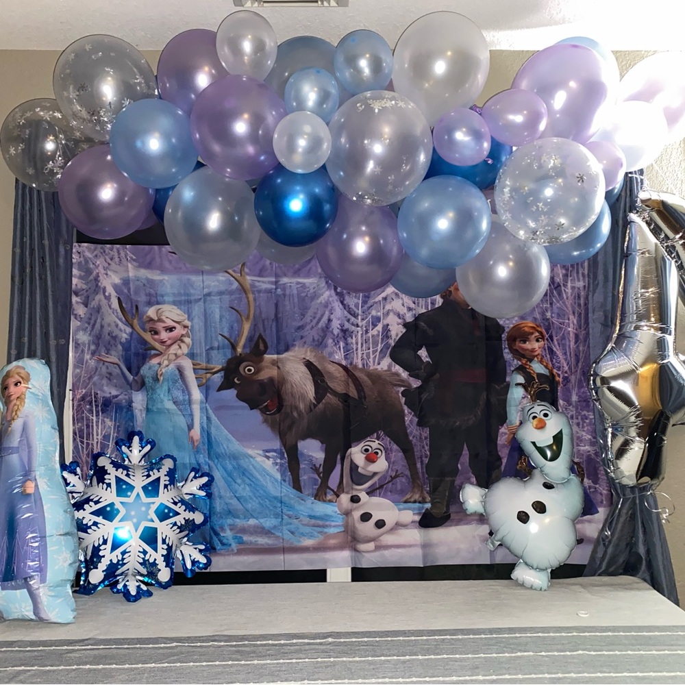 Frozen Elsa birthday party photo backdrop background